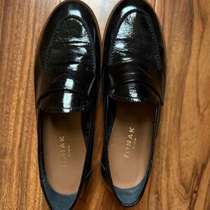 Jonak black patent leather loafers size 37